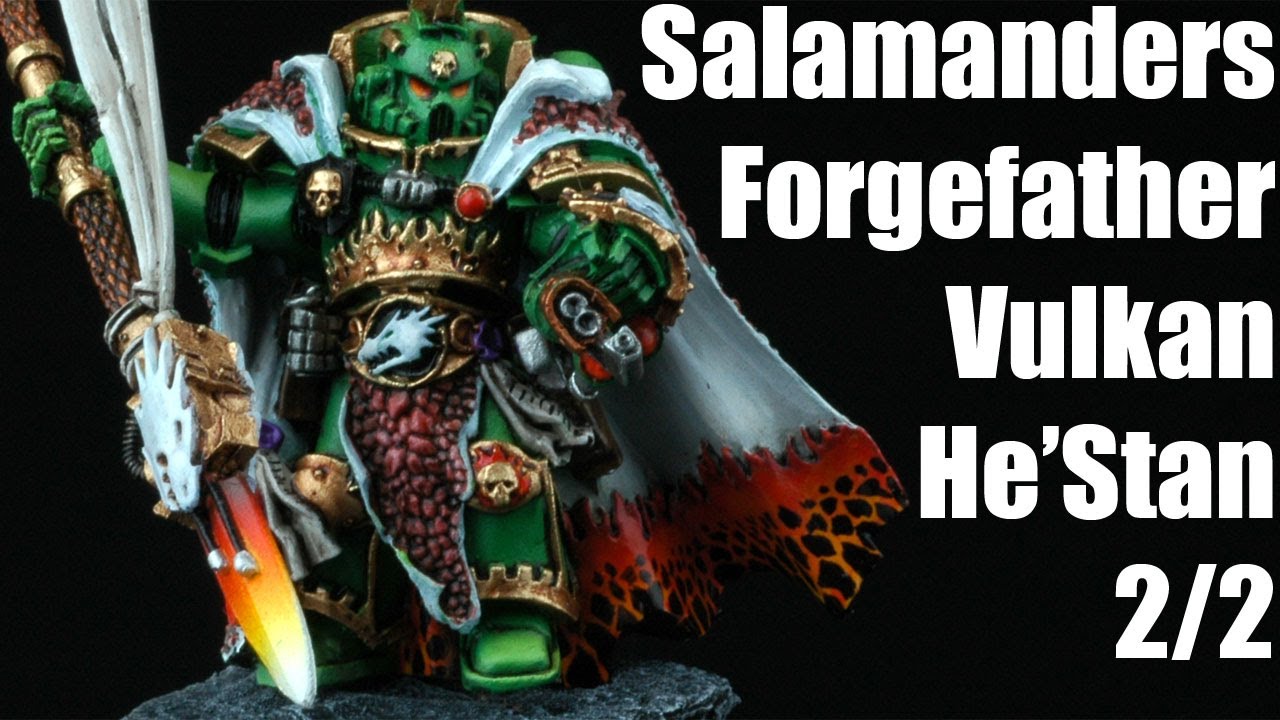 How to paint Vulkan He'Stan the Forgefather of Salamanders? Space Marines Warhammer 40k Airbrush 2
