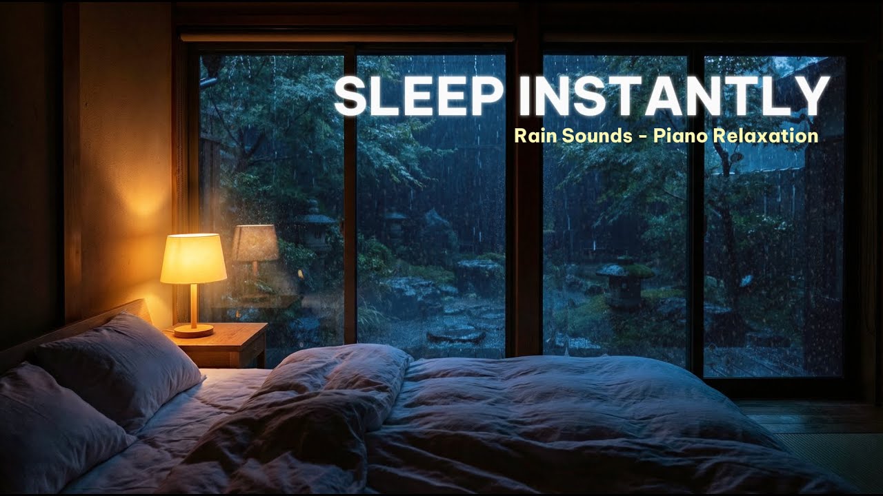Peaceful Piano & Rain Sounds with Gentle Thunder | Deep Sleep & Stress Relief