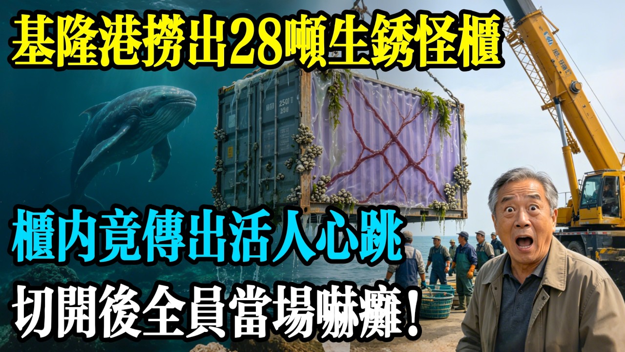 基隆港撈出 28 噸生鏽怪櫃，櫃內竟傳出活人心跳，切開後全員當場嚇癱！#時光故事匣 #民間故事