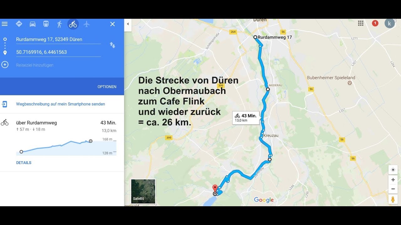 26 km Düren nach Obermaubach entlang d. Rur ohne 