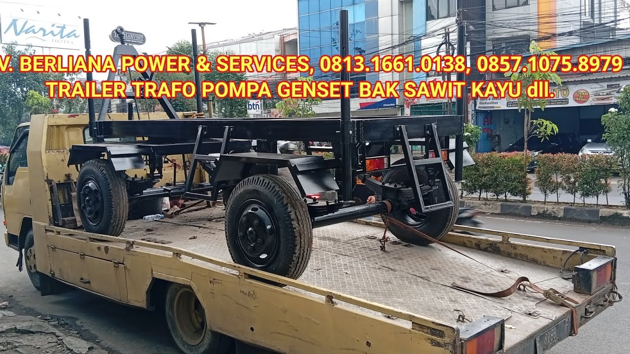 TRAILER GENSET POMPA TRAFO GUDANG INDUSTRI KEBUN PROYEK TROLI GEROBAK ANHANG GANDENG TRAKTOR TRUK