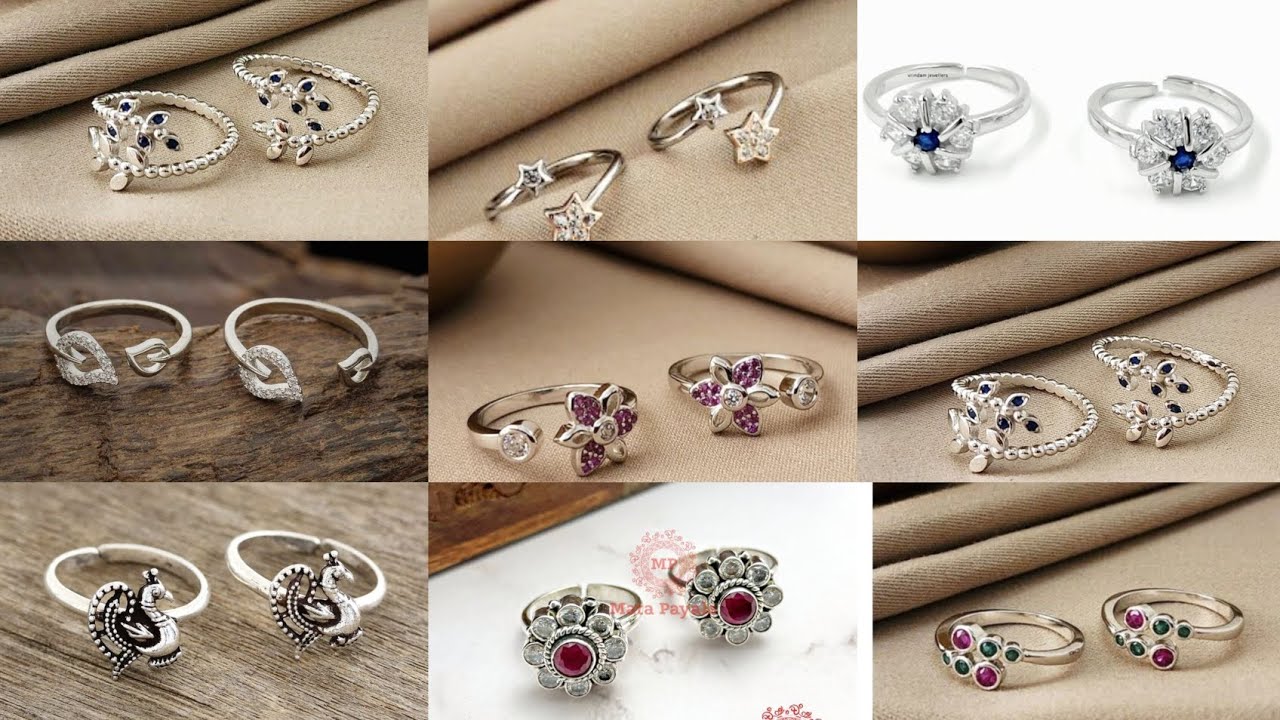 चांदी की बिछिया 2-2/Double Silver bichiya design /Toe Rings collection /pure silver toe ring designs