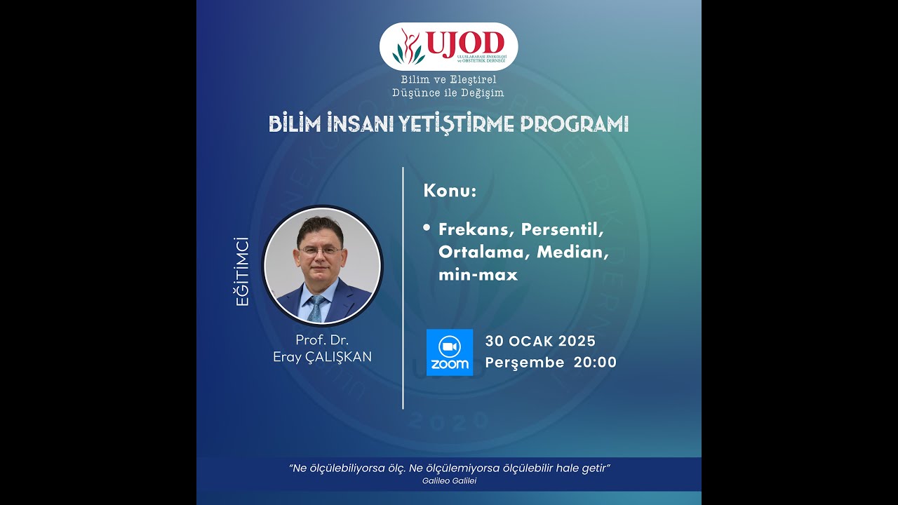 Frekans, Persentil, Ortalama, Median, Min-Max / Prof. Dr. Eray Çalışkan