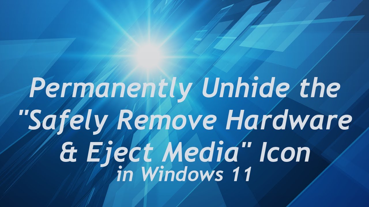Permanently Unhide the 