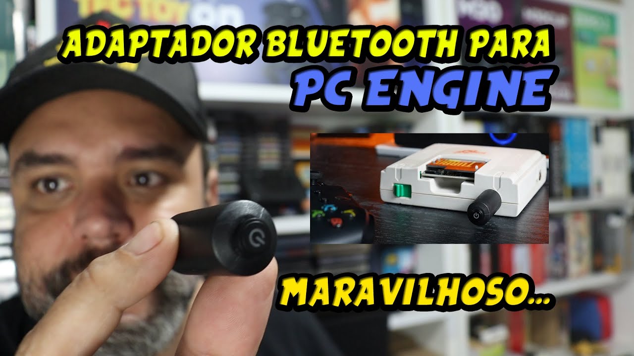 O adaptador Bluetooth Blue Retro  para Pc Engine é Maravilhoso - Vários Controles ao mesmo tempo