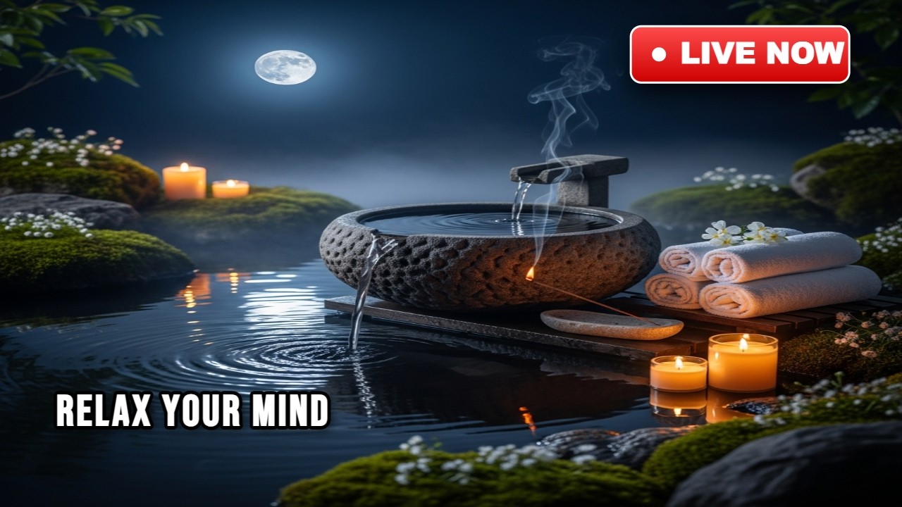 🔴 LIVE – Peaceful Piano & Waterfall Ambience 🍃 Relax Your Mind, Body & Soul