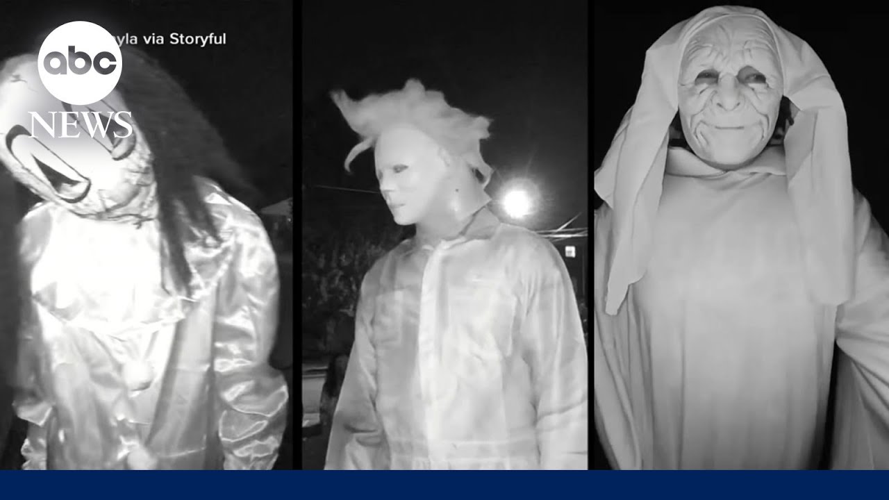 Вторжение в дом людей в масках для Хэллоуина засняло на камеру