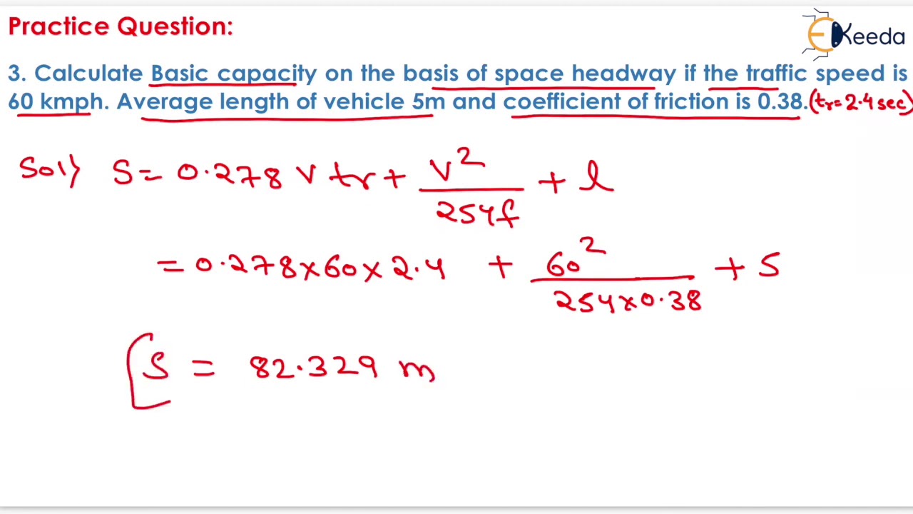 3rd numerical of basic capacity - Traffic Engineering - Transportation Engineering - GATE