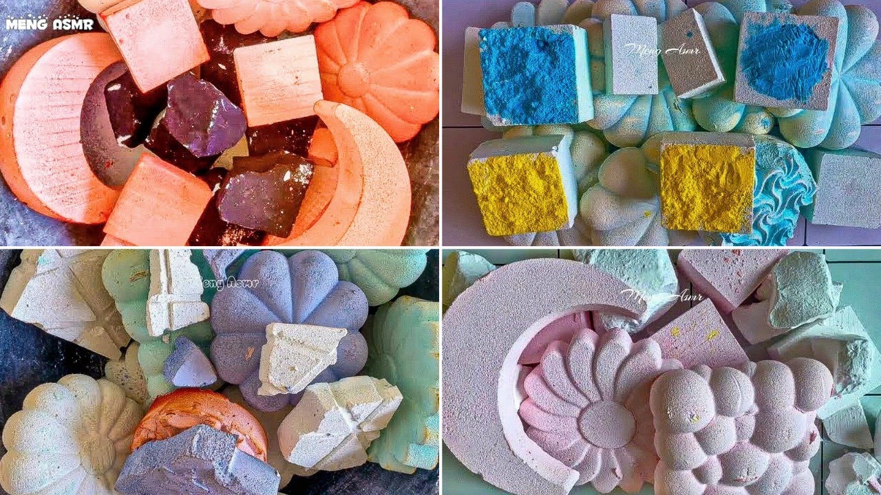 *sped up* Satisfying Crunchy & Colourful Gym Chalk! @Meng-asmr  | Gym Chalk