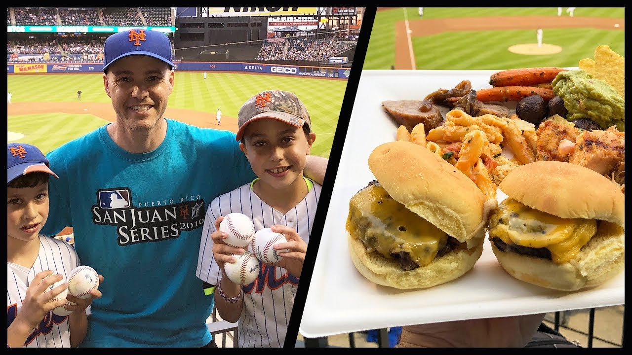 Catching baseballs and eating TONS of free food at Citi Field