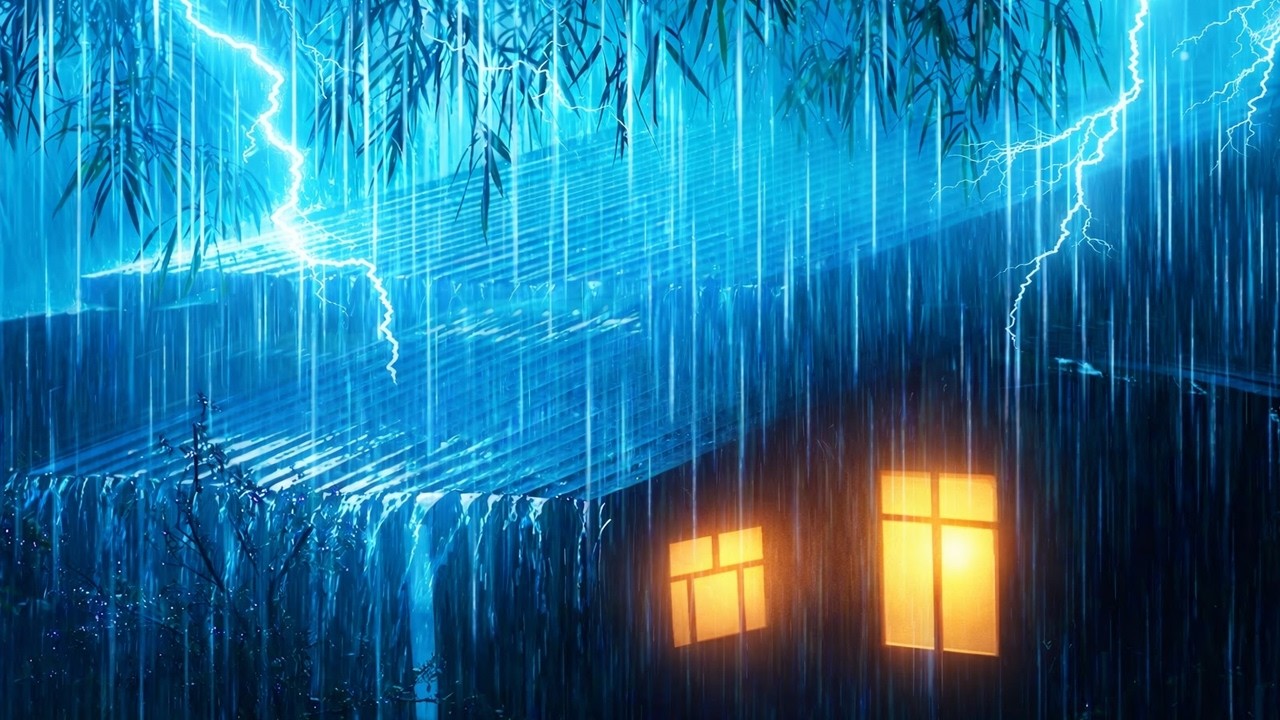 Help You Fall Asleep Fast in an Old Cabin with Torrential Rain & Intense Thunder on a Metal Roof ⛈️