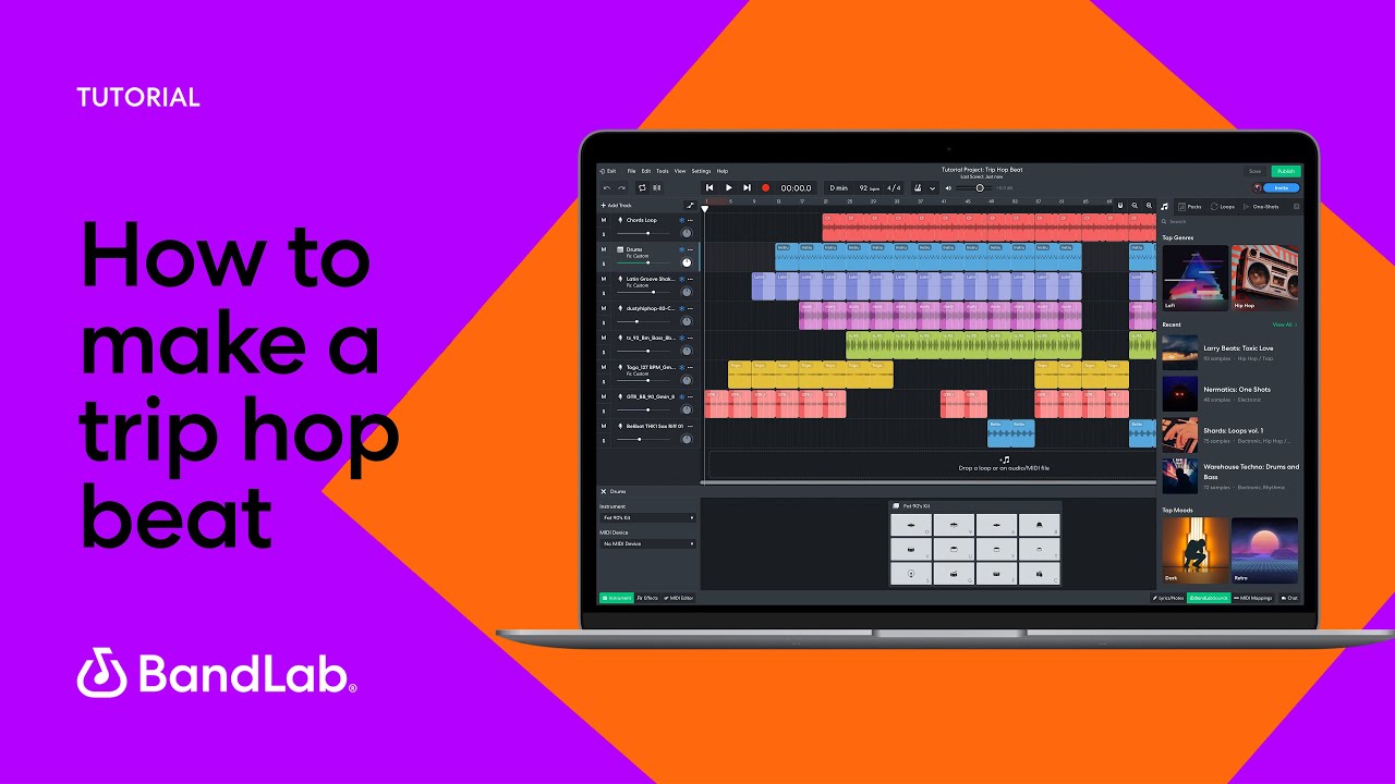 How to make a trip hop beat using BandLab's free web Mix Editor (BandLab Tutorial)
