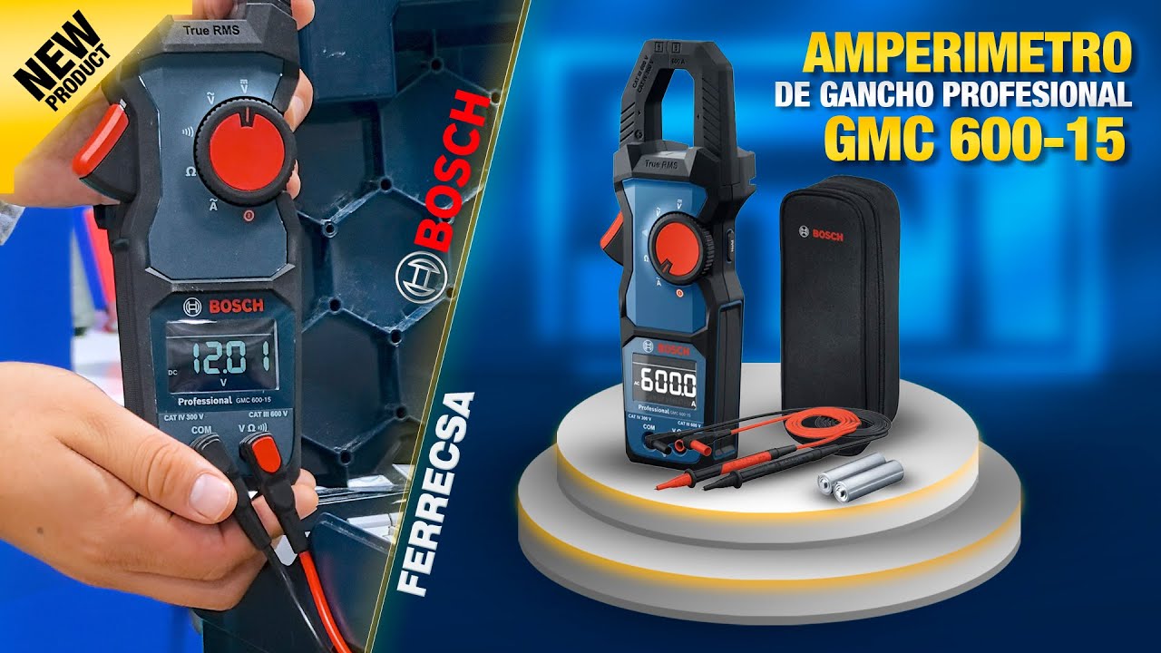AMPERIMETRO de Gancho Profesional🟥GMC 600-15🟥Bosch🟨NUEVO