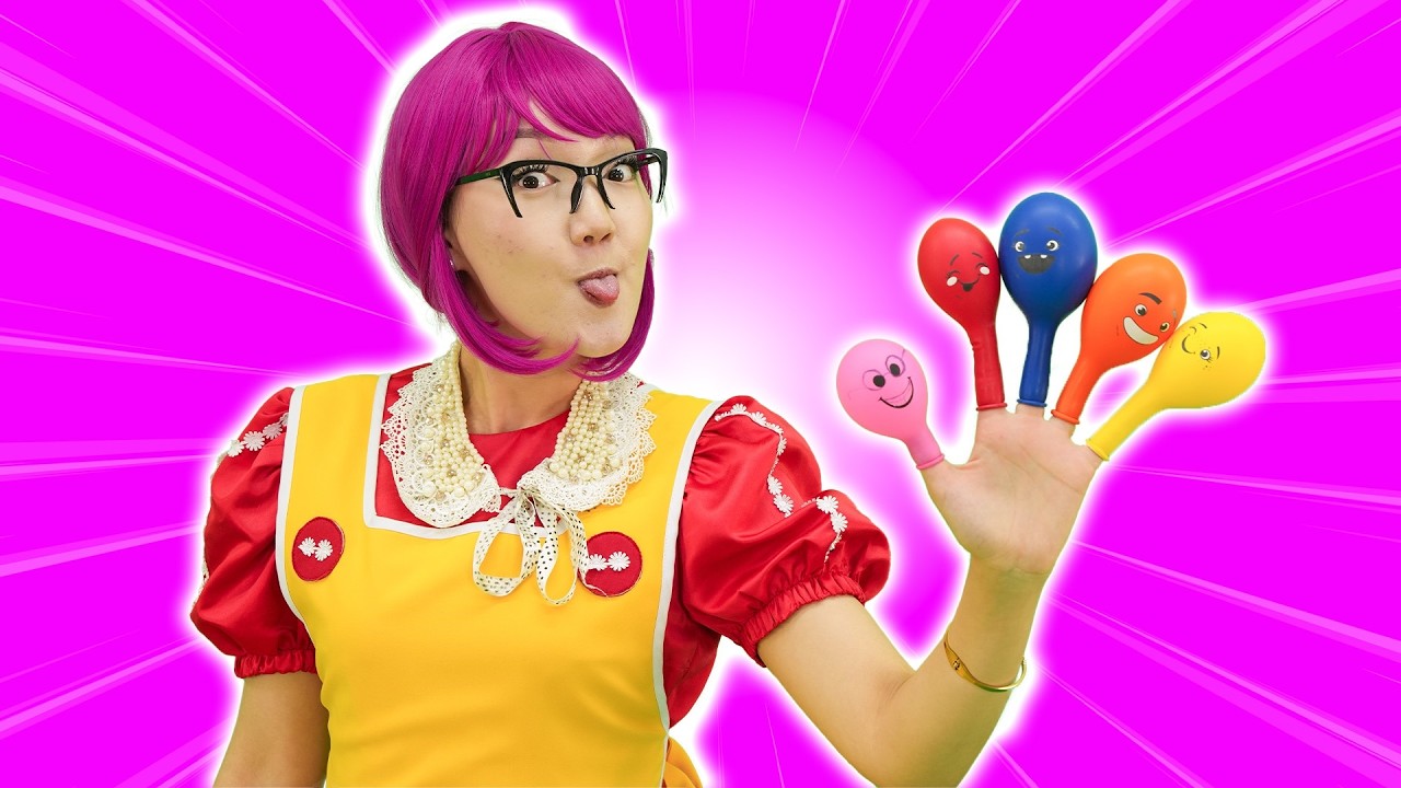 Colorful Balloon Finger Family Song 🍭🎈 + Colorful Finger Family Song | ABC Song & Nursery Rhymes
