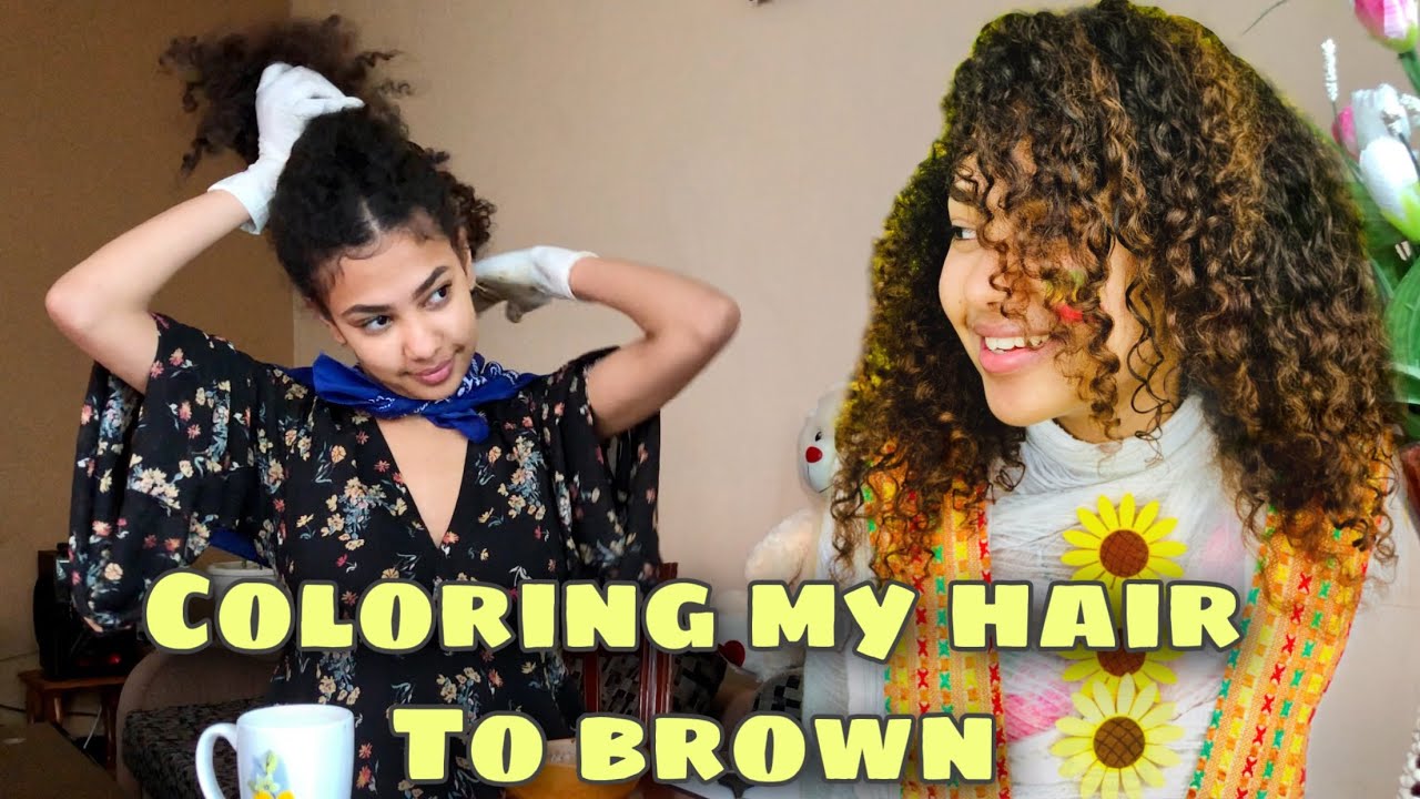Coloring My Hair From Black To Brown (ፀጉሬን ከጥቁር ወደ ቡኒ)