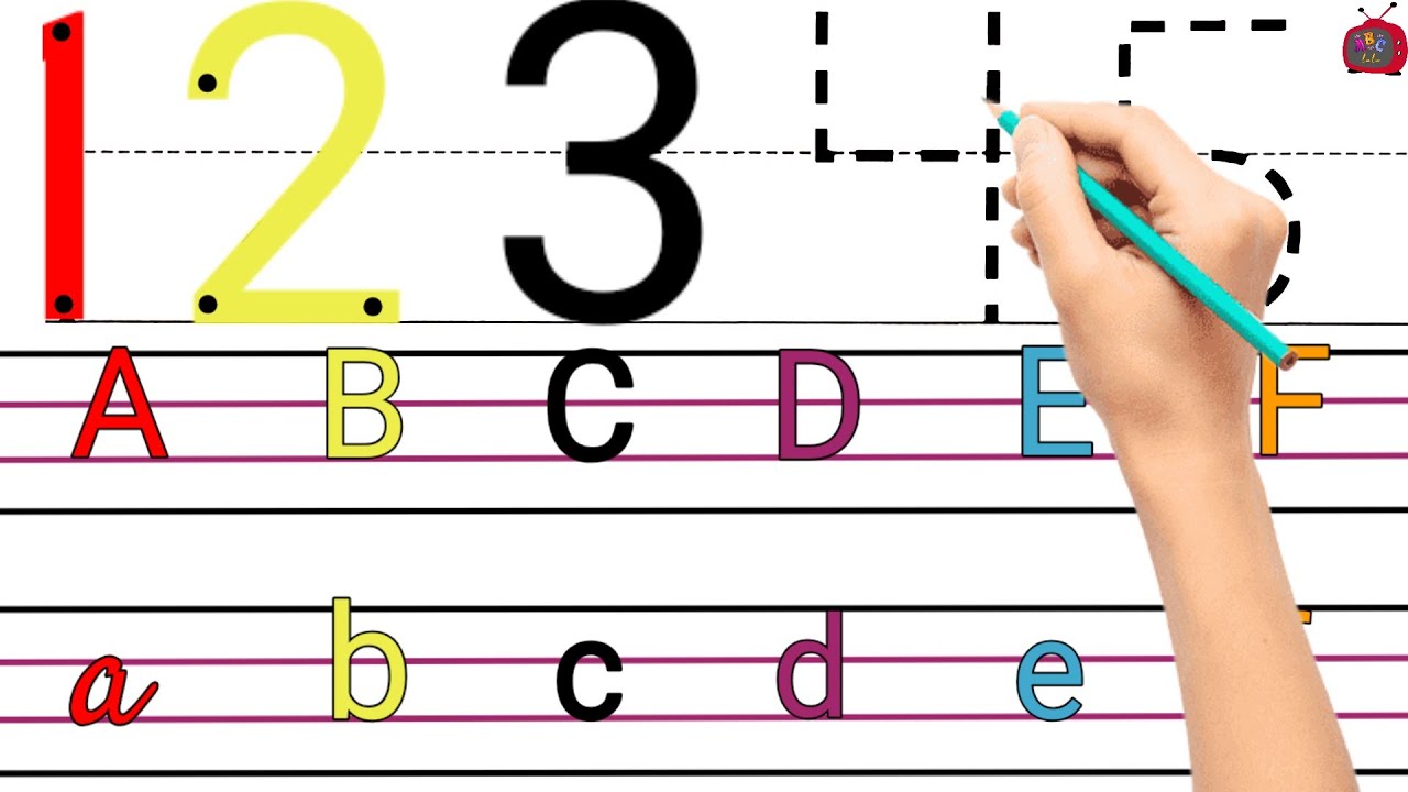 Complete ABC Writting +Small a to z + 123 Numbers | Lines & Curves Tracing Worksheet for Kids