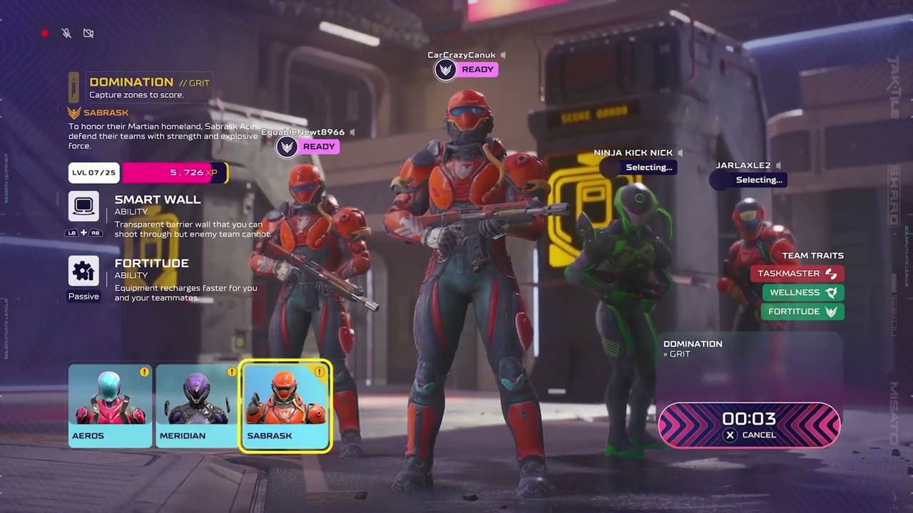 The second game of Splitgate 2 Domination on Grit of July 17th 2025