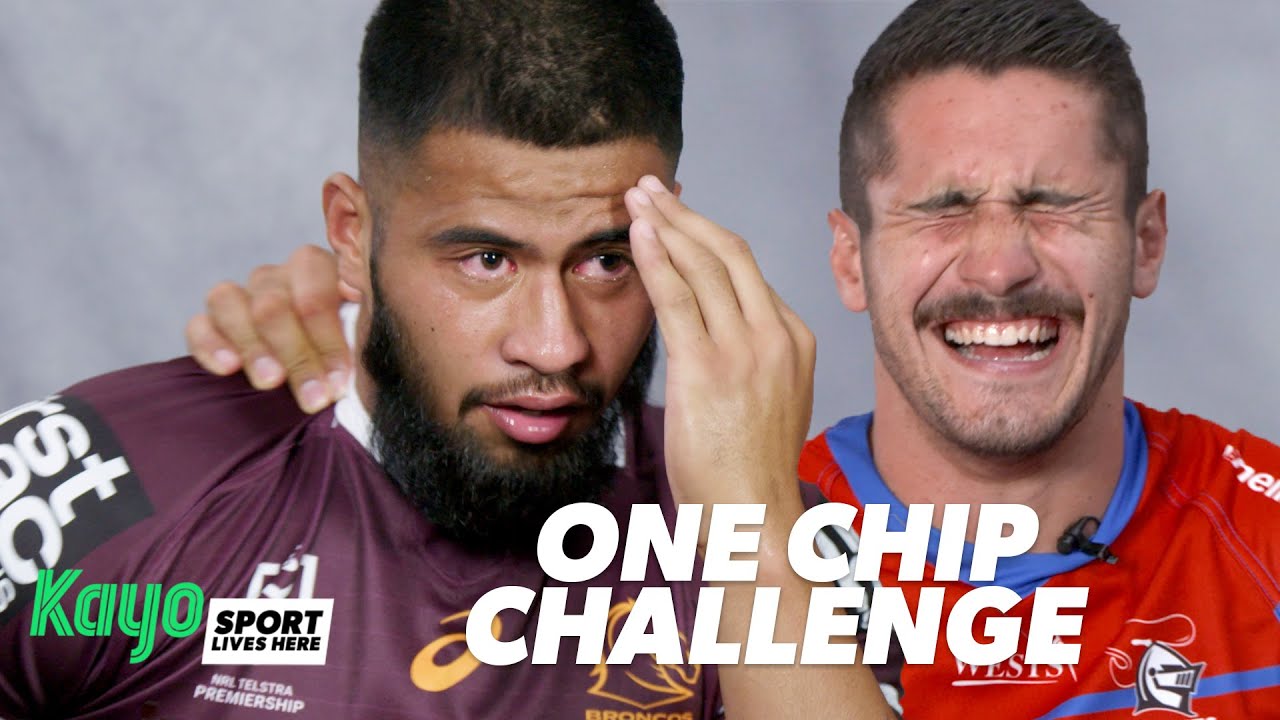Footy players try the hottest chip in the world | One Chip Challenge | NRL | Kayo Sports