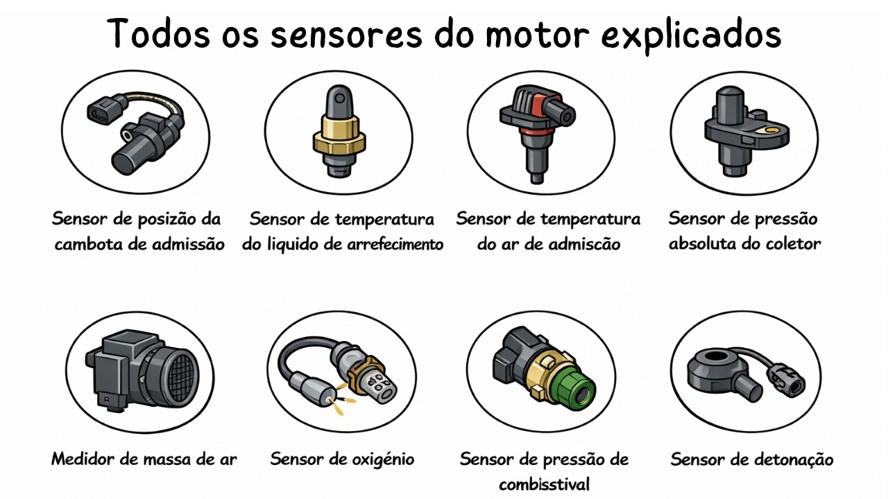 Todos os sensores do motor explicados em 5 minutos