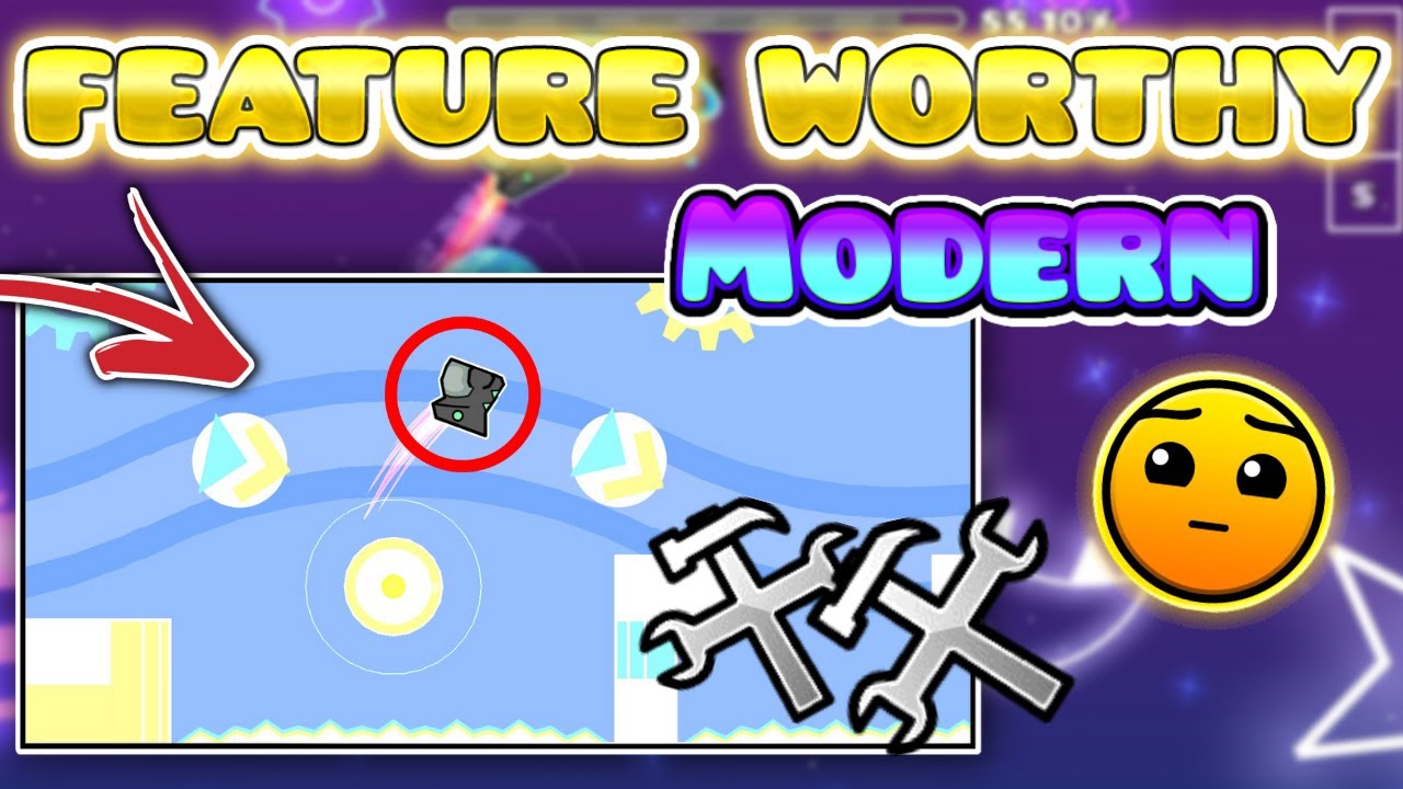 How To Make A FEATURE WORTHY Modern Level in GEOMETRY DASH