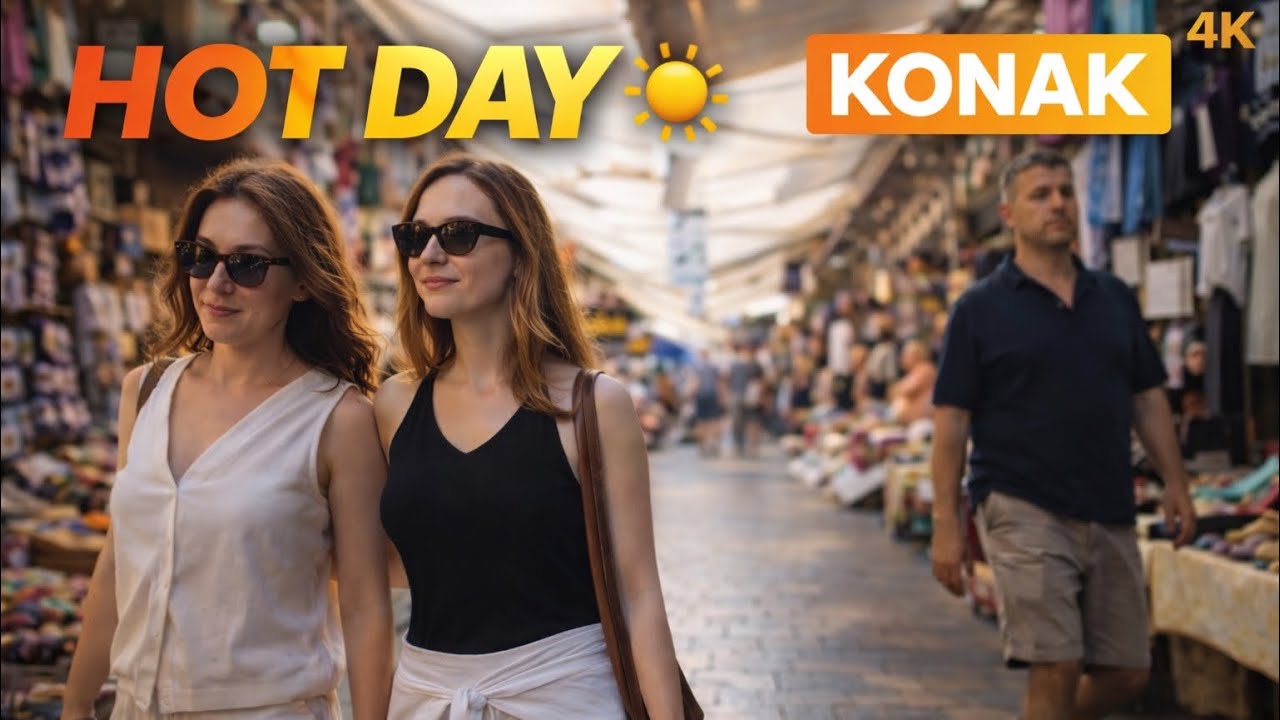 HOT DAY in KONAK ☀️ Izmir City Walk 4K