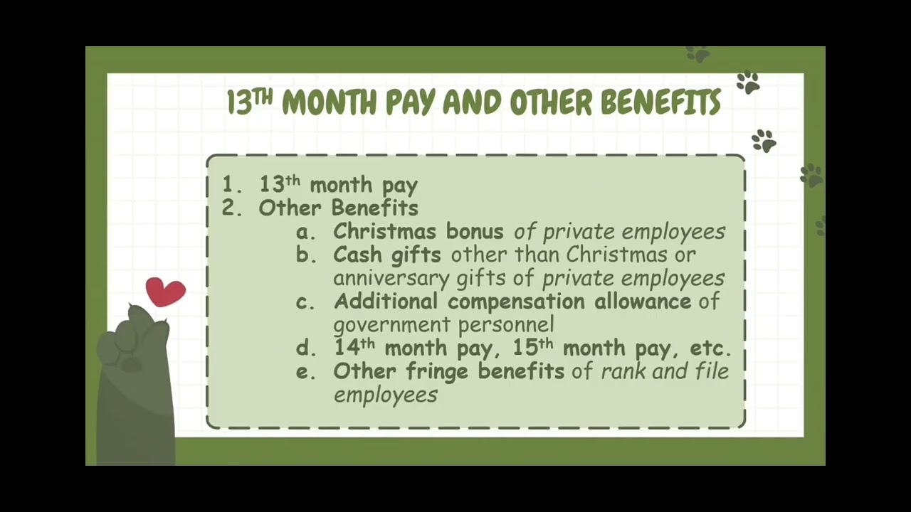 13th Month Pay and Other Benefits ( Compensation Income Part 2)