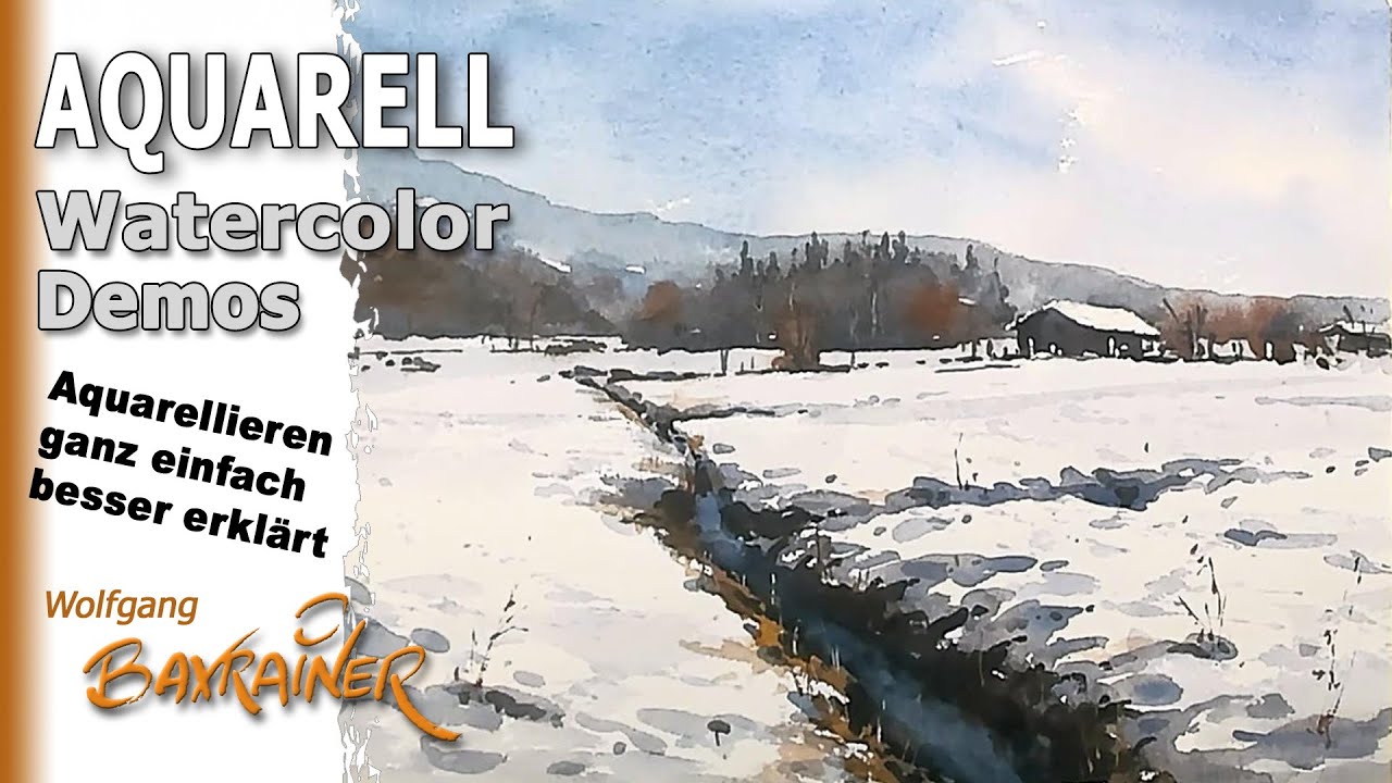 Schwieriges Wintermotiv in Aquarell
