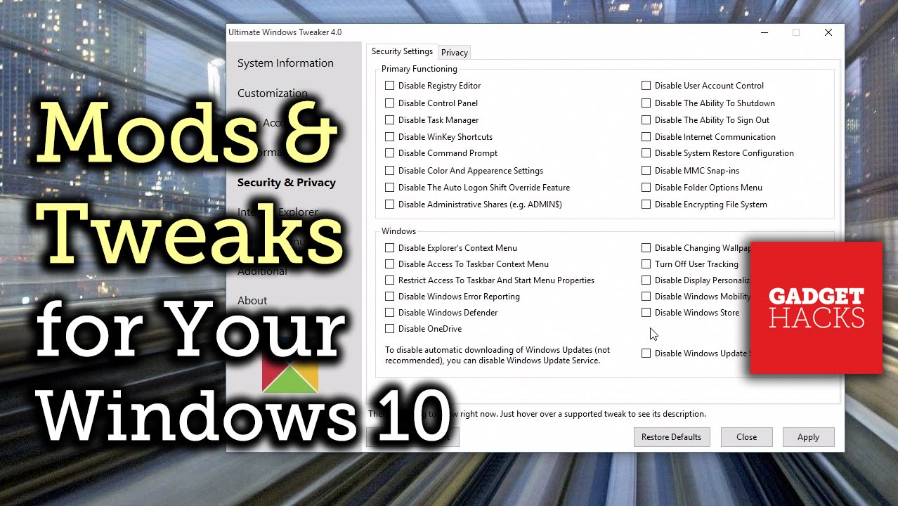Tweak Almost Any Aspect of Windows 10 [How-To]