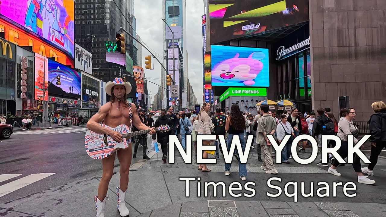 New York - Walking tour Times Square  NYC  4К 60fps HDR