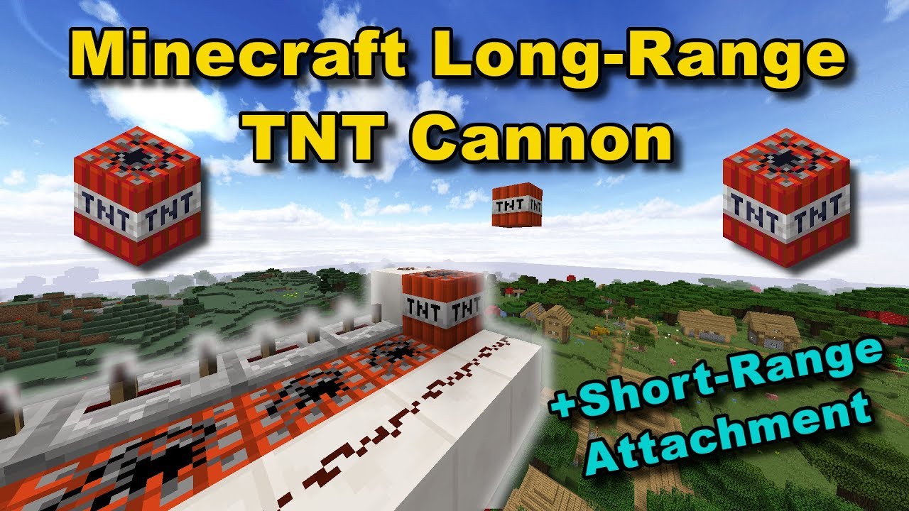 AMAZING Long Range TNT Cannon! (Easy + Very Destructive) - Minecraft Tutorial