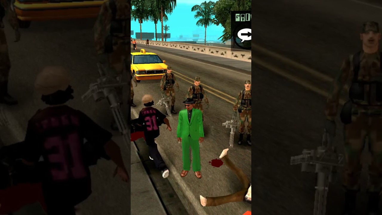 San Andreas Army Became my Bodyguard 😎😎!! #gtasanandreas #gta5 #bodyguard #army #military #cj #car