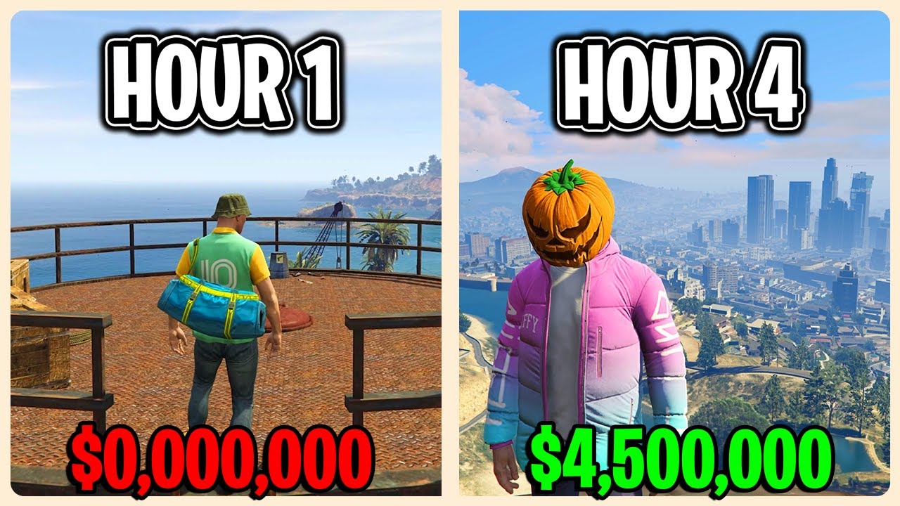 Сколько ДЕНЕГ я могу заработать за 4 часа в GTA 5 Online? (самый быстрый способ заработать деньги...