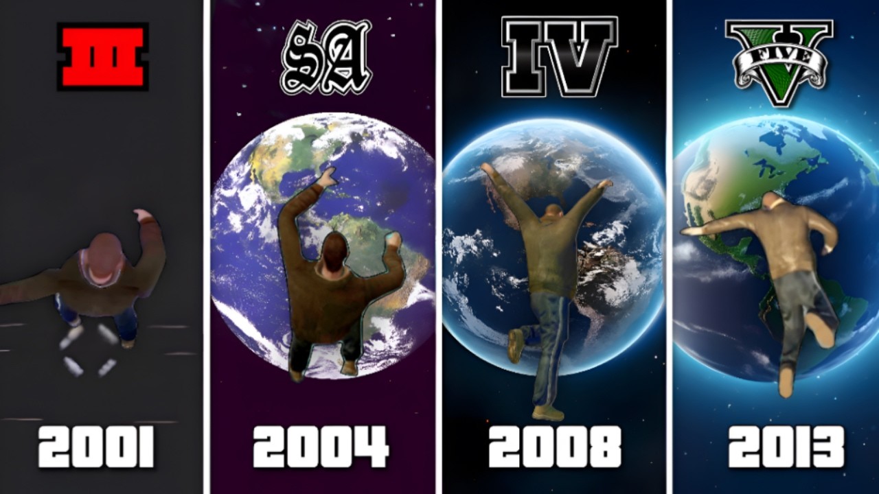 Niko Bellic Falling FROM SPACE in Every GTA Game! (GTA 3 → GTA 5)