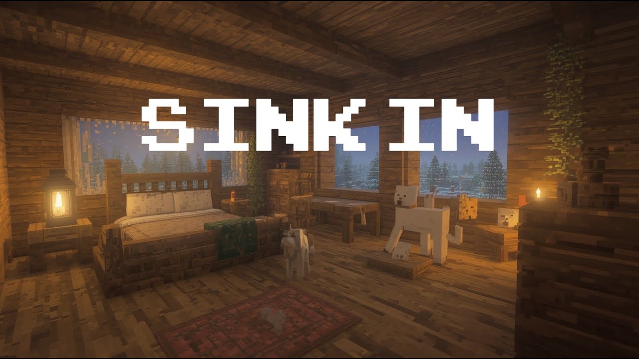 sink into the quiet forest(minecraft lofi music + gentle night christmas ambience)