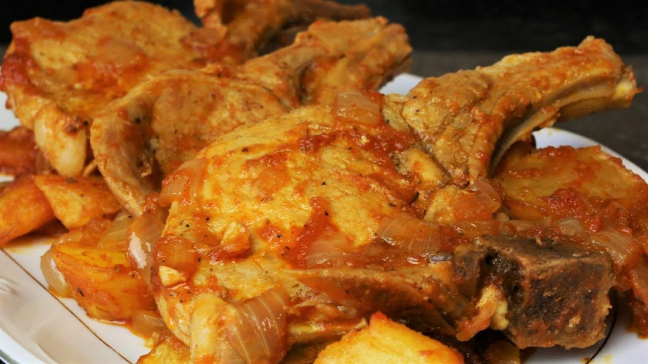 Chuletas de cerdo a la campesina