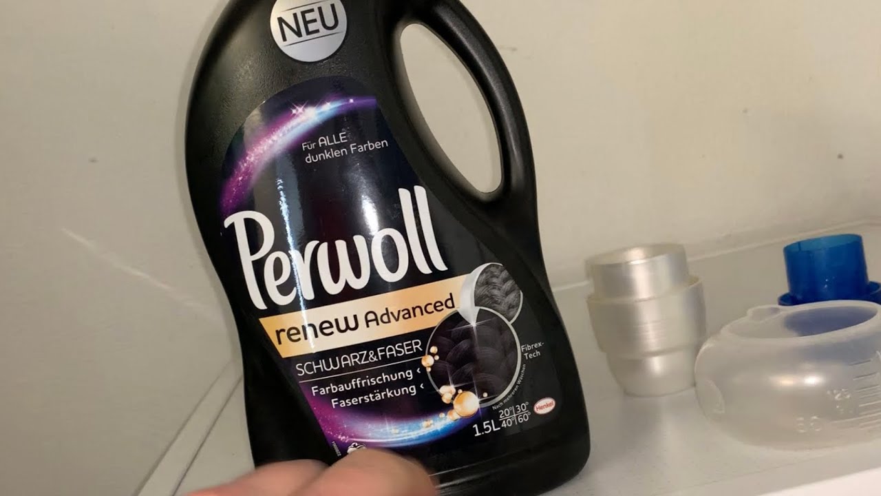 Wäsche Farbauffrischung Perwoll renew Advanced 20-60 Grad  Faserverstärkung Schwarz Waschanleitung