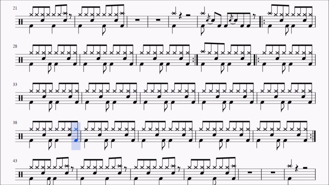 Rick James - Superfreak // Drums partition