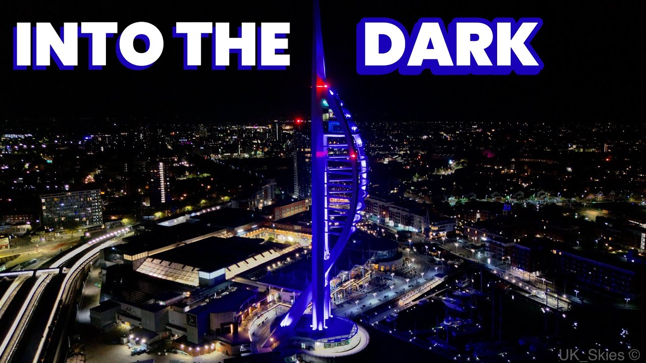 Portsmouth at Night: A Stunning Drone Tour of the Spinnaker Tower