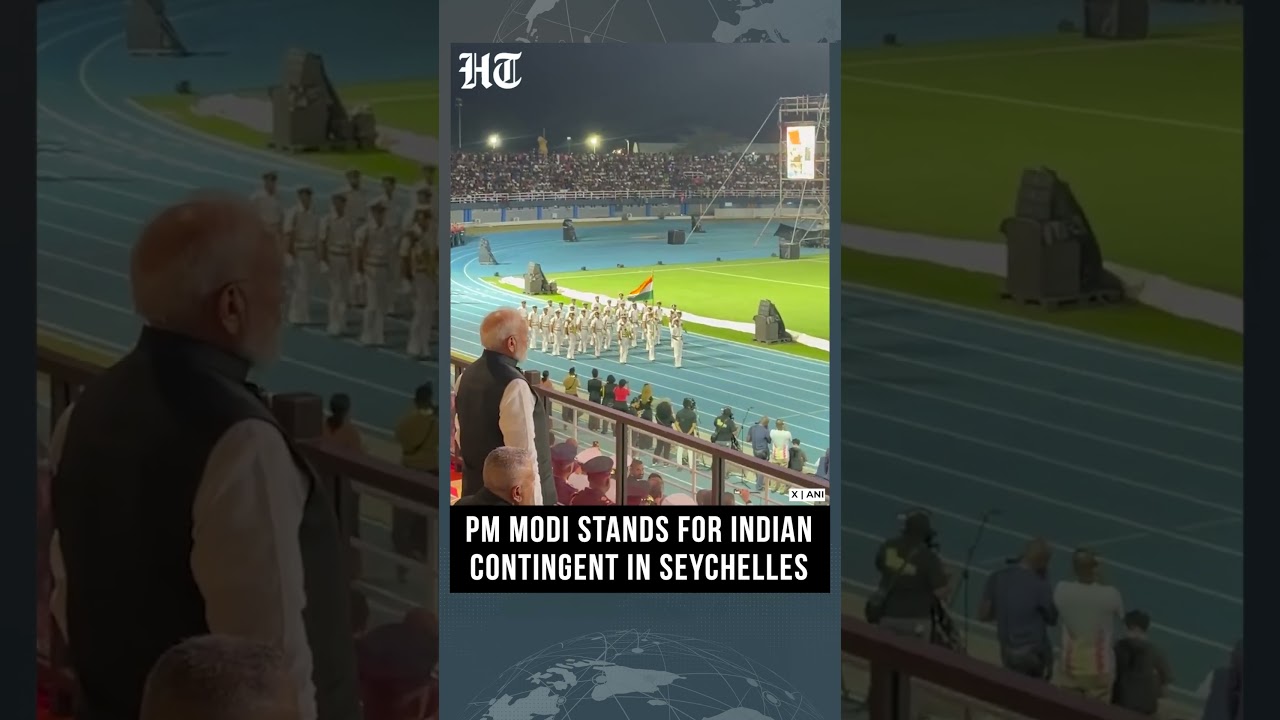 PM Modi Honours Marching Indian Contingent at Seychelles State Celebrations | HT India