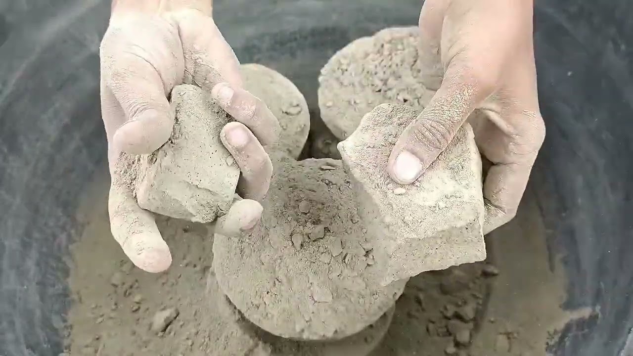 Soft mud crumbling in tub 🌪️ oddly satisfying 