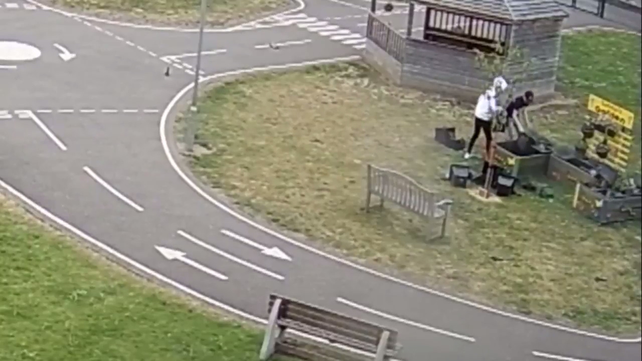 Exclusive: Watch the moment vandals trash schoolgirl's memorial garden