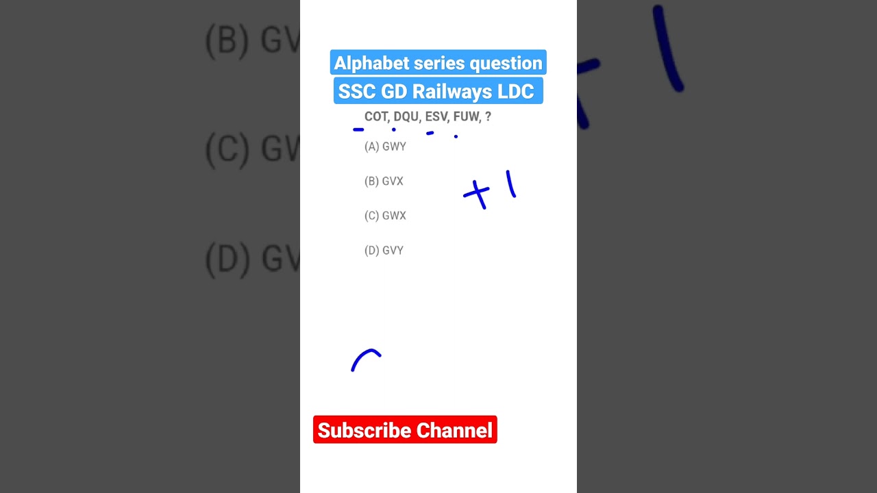 Alphabet Series | SSC GD / LDC / MTS | 
