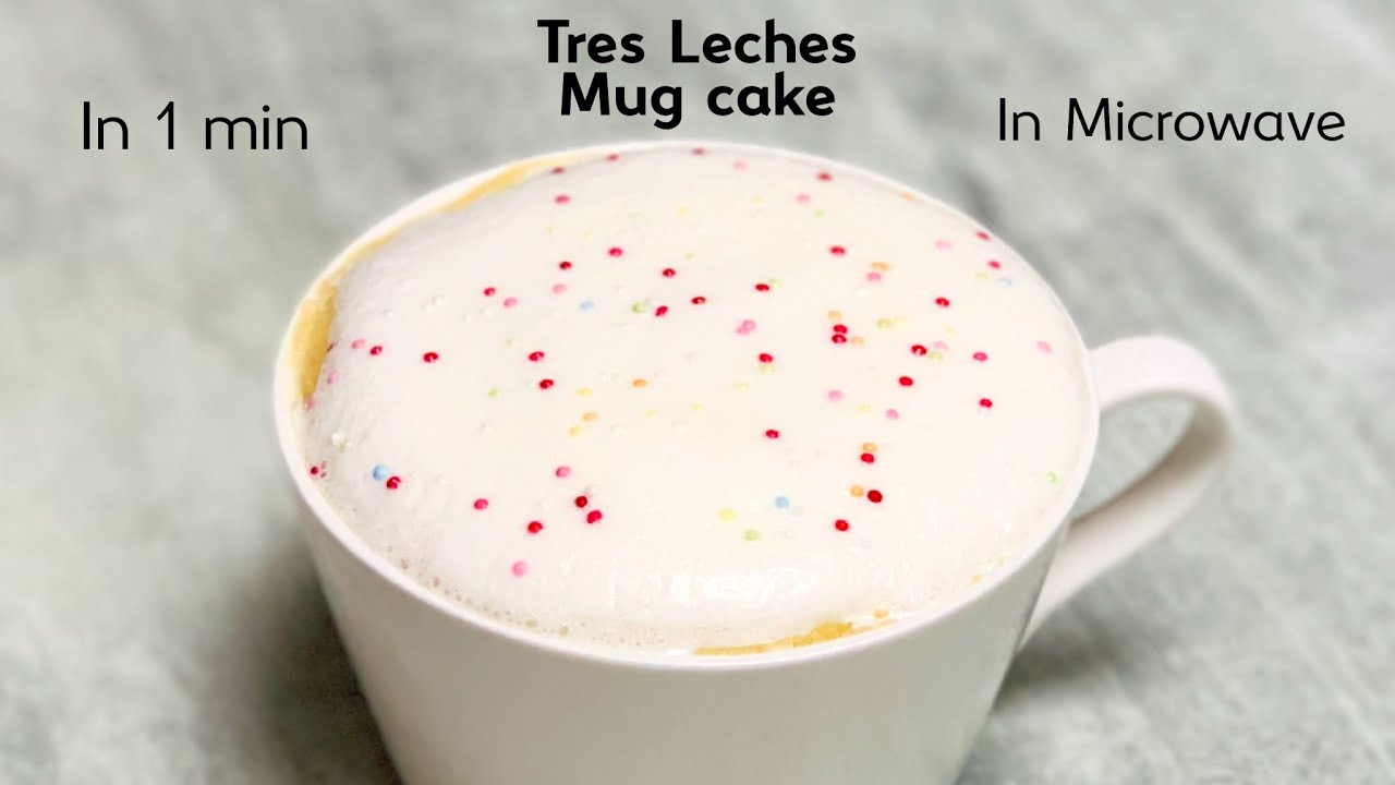 Tres leches mug cake recipe in 1 minute | Microwave recipe