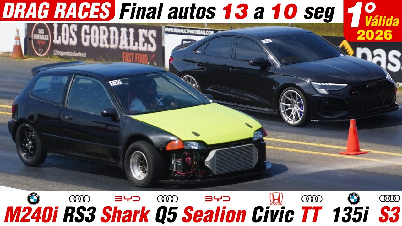 DRAG RACES 🔥 Duelos finales de los AUTOS más RÁPIDOS de la 1ra Válida de Piques Barranquilla 2026