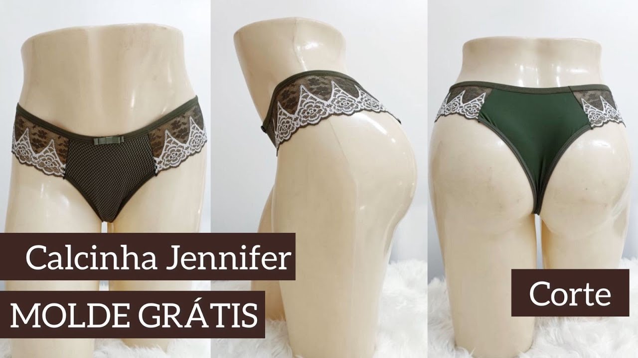 Molde Grátis calcinha Jennifer P M G GG #corte #lucienenunes