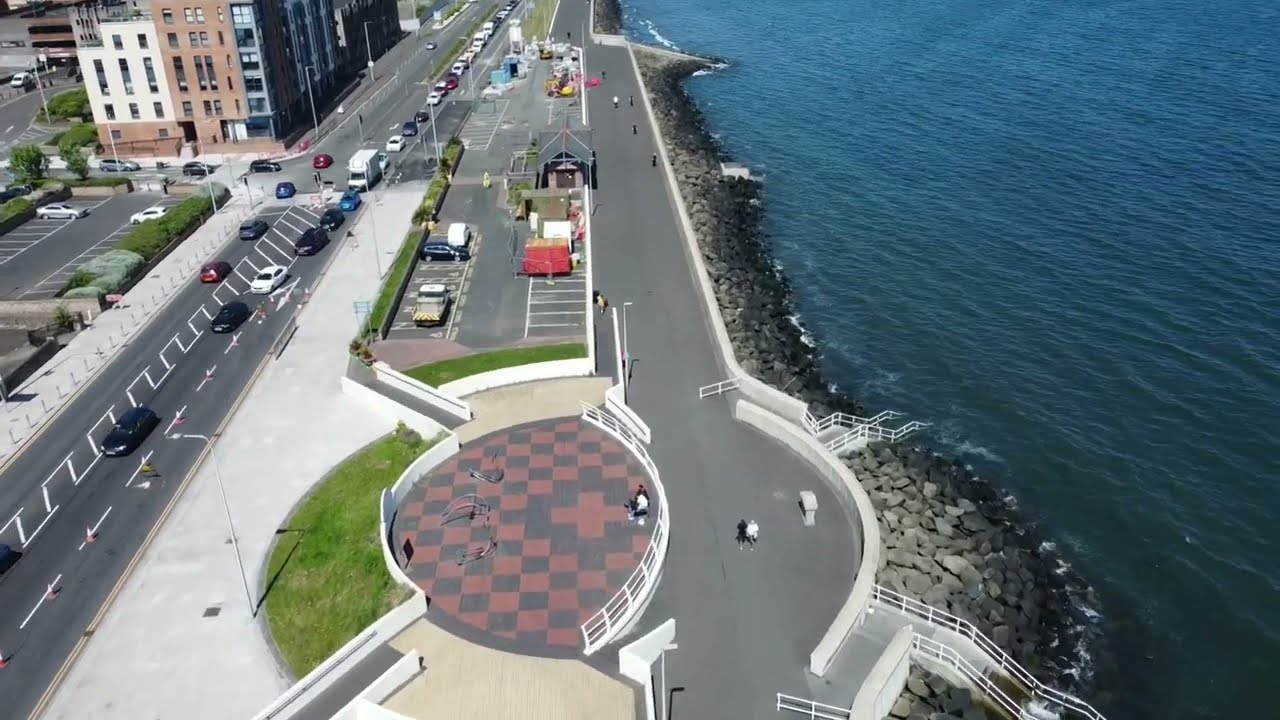 Kirkcaldy drone view Prom,high street sunny day dji drone test DJI Fife