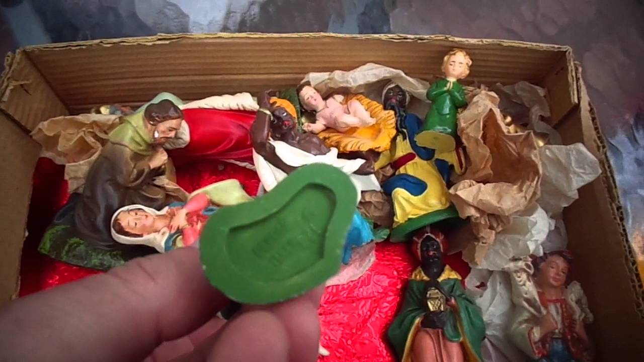 Vintage Christmas Nativity Figures +. Flea Market Garage Yard Estate Sale Finds Pick-Ups - 3/18/16