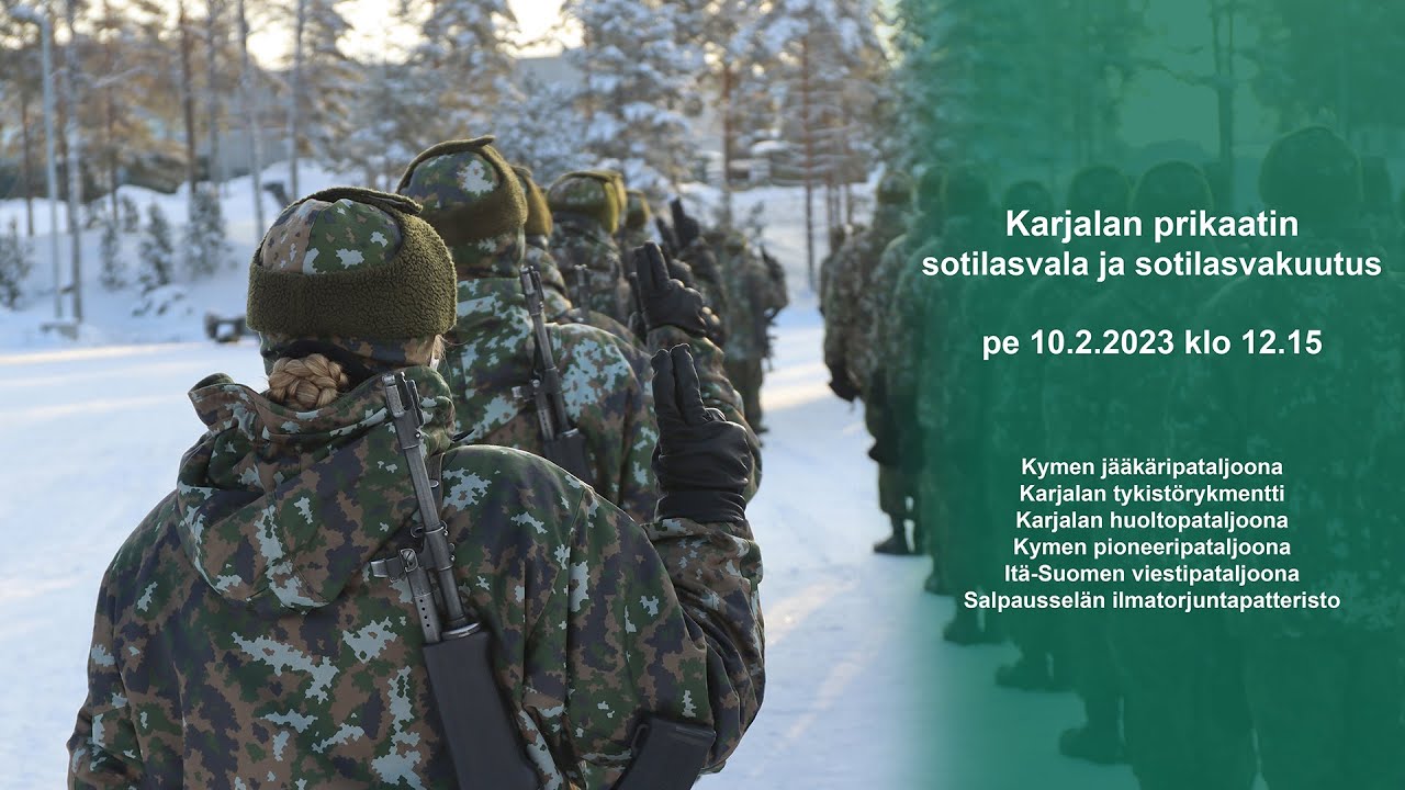 Karjalan prikaatin sotilasvala ja sotilasvakuutus 10.2.2023