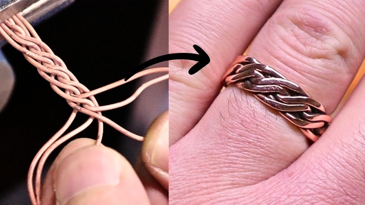 Making a 6-wire braided ring using old copper cables