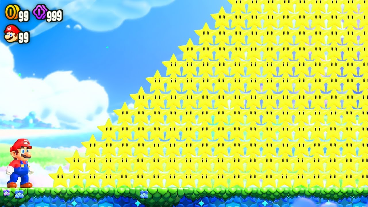 Can Mario collect 999 Super Stars in Super Mario Bros. Wonder?
